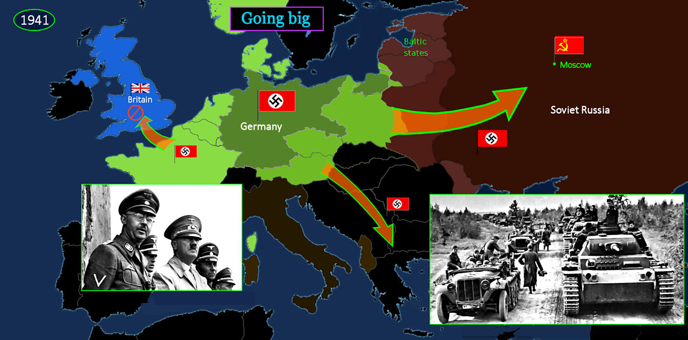 Hitler invades Russia, 1940 map